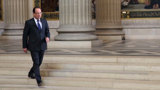 Le président François Hollande au Panthéon, à Paris, le 26 juin 2013