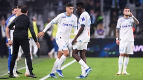Joaquin Correa et Ismaila Sarr avec l'OM le 4 novembre 2023