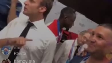 Emmanuel Macron et un adjudant-chef grièvement blessé au Mali. 