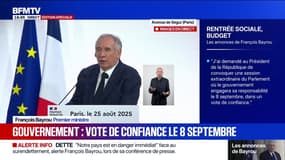 Discours de rentrée: "Si vous n'avez pas de majorité, le gouvernement tombe", rappelle le Premier ministre, François Bayrou
