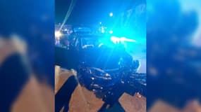 La voiture de l'automobiliste interpellé après une course-poursuite avec la police.