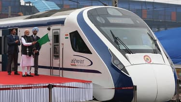 Le Vande Bharat Express, inauguré vendredi par le Premier ministre Narendra Modi.
