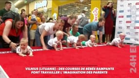 Une improbable course de... bébés en Lituanie