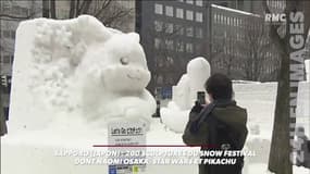 Quand Pikachu devient une sculpture... de neige lors d'un festival japonais