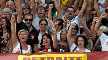 Manifestation jeudi dans les rues de Marseille. Avec cette journée de mobilisation, les plus grands syndicats français veulent faire naître un mouvement d'opposition à la réforme des retraites suffisant pour infléchir le projet qui sera présenté en septem