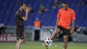 Pep Guardiola et Thierry Henry à Barcelone le 26 mai 2009