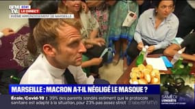 Les images d'Emmanuel Macron sans masque aux côtés de Marseillais irritent les internautes