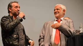 Jean Dujardin et Jean-Paul Belmondo en 2012 à Bruxelles. 