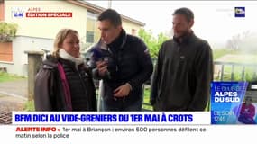 Crots: les exposants du vide-greniers présents malgré la pluie