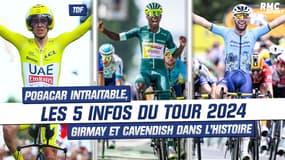 Cyclisme : Pogacar intraitable, Girmay et Cavendish dans l'histoire... les 5 infos à retenir du Tour 2024