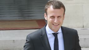Emmanuel Macron et Ségolène Royal sur le perron de l'Élysée le 3 août 2016