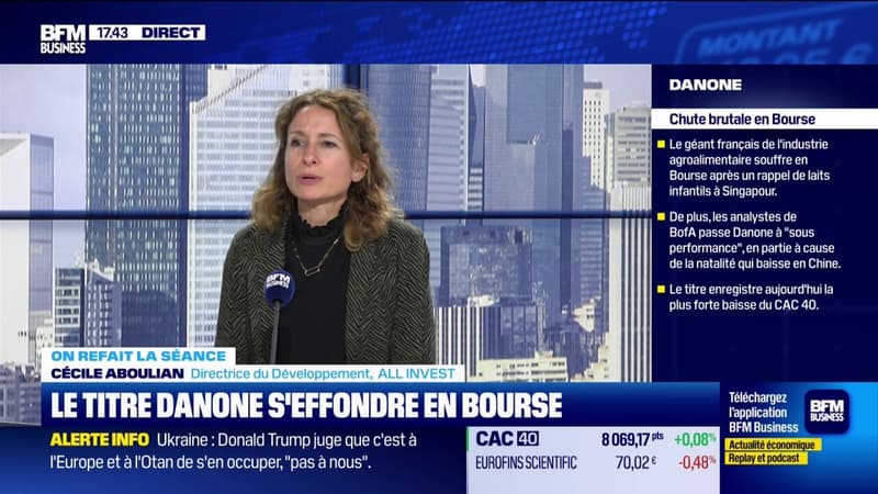 Le titre Danone s'effondre en bourse