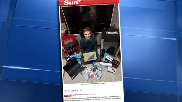 Robert Quinn, 22 ans, a indiqué qu'il donnerait plusieurs objets à des associations caritatives
