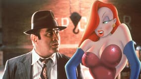 L'acteur Bob Hoskins aux côtés de Jessica Rabbit dans "Qui veut la peau de Roger Rabbit"