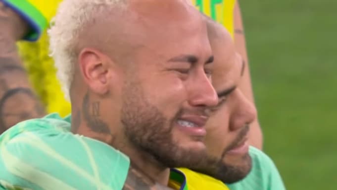 Neymar en larmes après l'élimination du Brésil à la Coupe du monde 2022