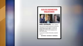 L'avis de recherche d'Axel Guerdin, disapru près de Strasbourg dans la nuit du 8 au 9 décembre 2018. 