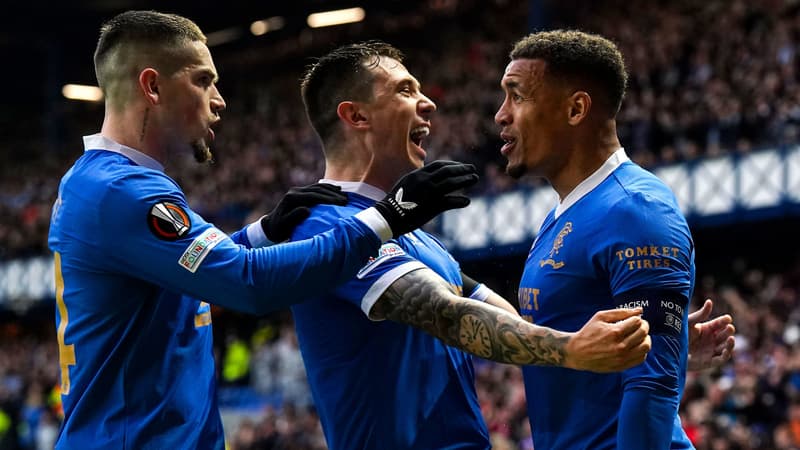 Célébration Glasgow Rangers