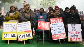 A New Delhi, une manifestation contre la loi sur la citoyenneté indienne. 
