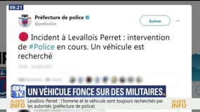 Un véhicule a foncé ce matin sur des militaires de l'opération Sentinelle à Levallois-Perret, 6 d'entre eux sont blessés