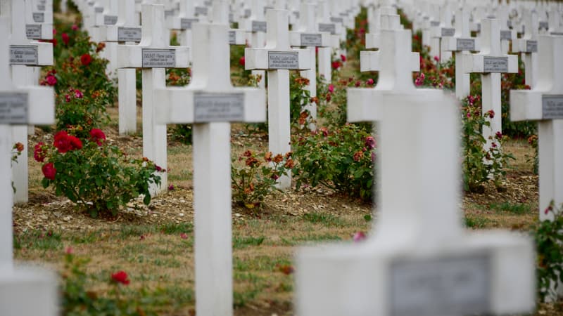 Le cimetière de Douamont, près de Verdun (Meuse).