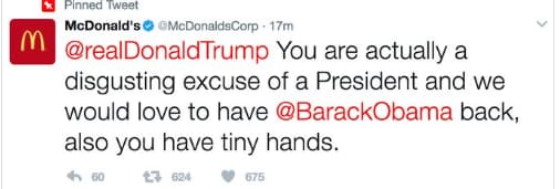 Le message de McDonald's à Donald Trump