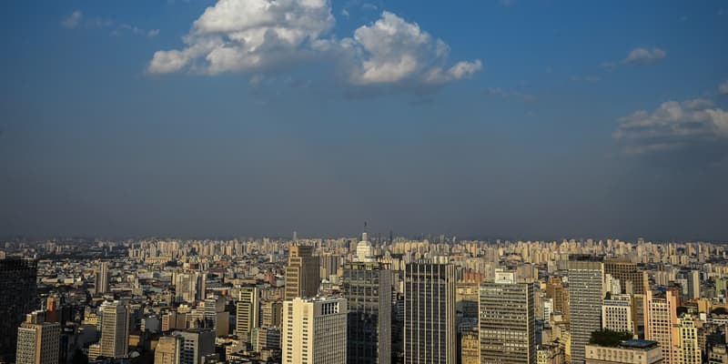 Vue aérienne de Sao Paulo (Brésil).