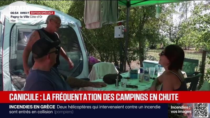 Face à la canicule et en l'absence de piscine, des campings accusent une une baisse de 40 à 50% de leur fréquentation