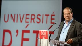 Jean-Christophe Cambadélis à l'université d'été du PS le 28 août 2015.