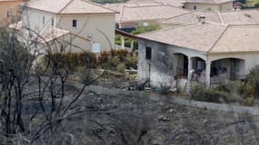 Une maison de Biguglia épargnée de justesse par le feu, photo prise le 26 juillet 2017