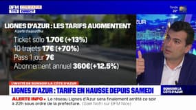 Lignes d'Azur: des tarifs en hausse depuis samedi