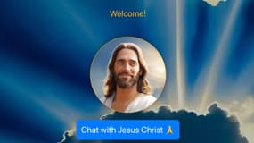 Capture d'écran du site "Text with Jesus"