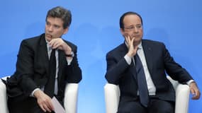 Arnaud Montebourg, alors ministre de l'Economie, et François Hollande, en juillet 2014.