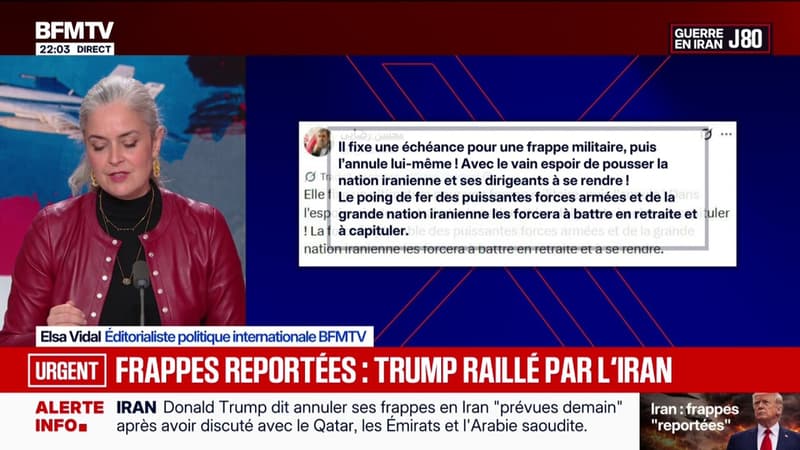 Donald Trump reporte des frappes: "Le poing de fer de la grande nation iranienne les forcera à battre en retraite", réagit l'Iran