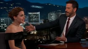 Emma Watson sur le plateau de Jimmy Kimmel