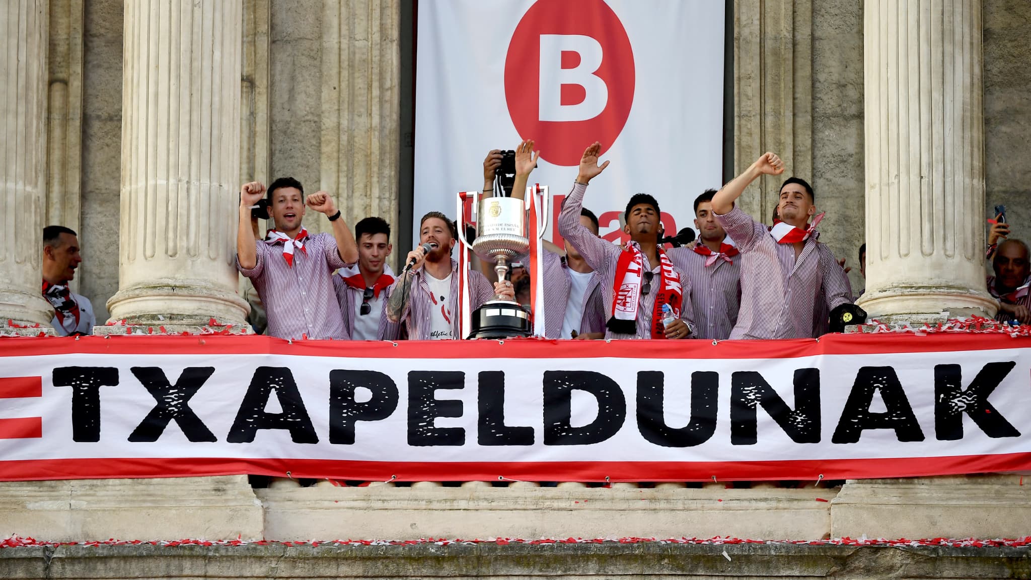 La joie des joueurs de l'Athletic Bilbao La joie des joueurs de l'Athletic Bilbao