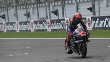 Fabio Quartararo lors des qualifications du GP d'Inde, le 22 septembre 2023.