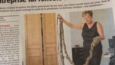 Une veuve a reçu par la Poste la corde avec laquelle son mari s'est pendu sur son lieu de travail.