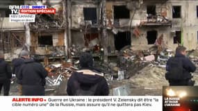 Guerre en Ukraine: à Kiev, des immeubles résidentiels éventrés par les frappes russes