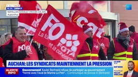 Auchan: les salariés mobilisés devant l'hypermarché de Noyelles-Godault