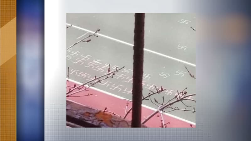 Les croix gammées retrouvées sur le sol de l'école primaire de New-York city.