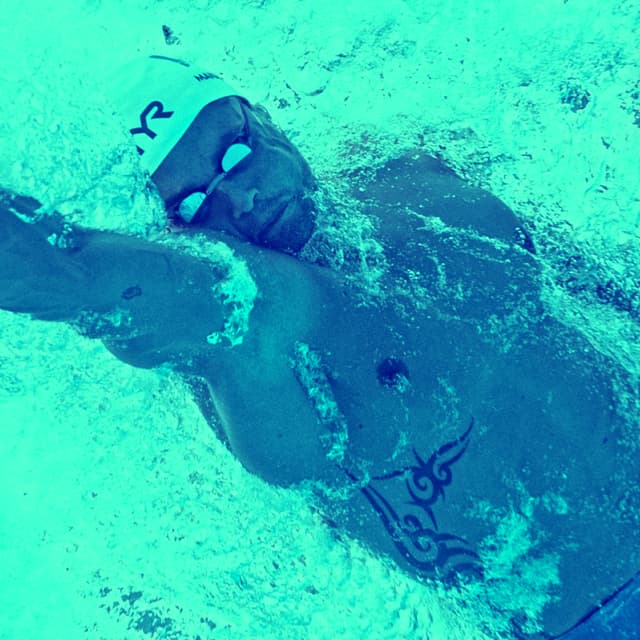 Florent Manaudou lors de sa série du 50 mètres nage libre des JO de Tokyo en juillet 2021