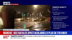 "À l'extérieur, tout est éteint": à Quettehou dans la Manche, les premiers dégâts de la tempête Gorretti s'observent