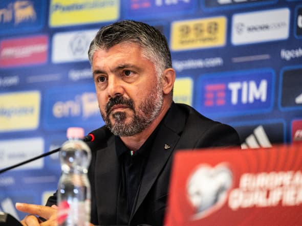 Le sélectionneur de l'Italie Gennaro Gattuso en conférence de presse, 7 septembre 2025