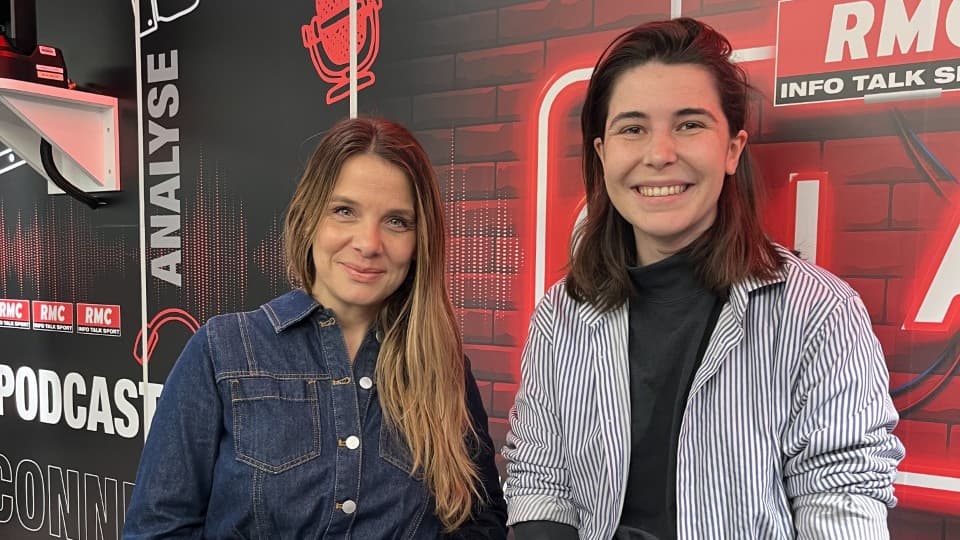 Anna Jaujard, lauréate des 14e "Talents de l'Info" RMC, et Amélie Rosique, marraine de la promotion, le 15 avril 2023
