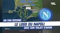 Naples : Un supporter dessine le logo du club... avec son trajet d'avion