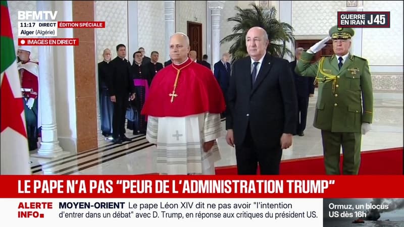 Le pape est aux côtés du président algérien Abdelmadjid Tebboune