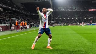 Endrick célèbre son triplé lors du match Metz-OL (2-5, L1), le 25 janvier 2026