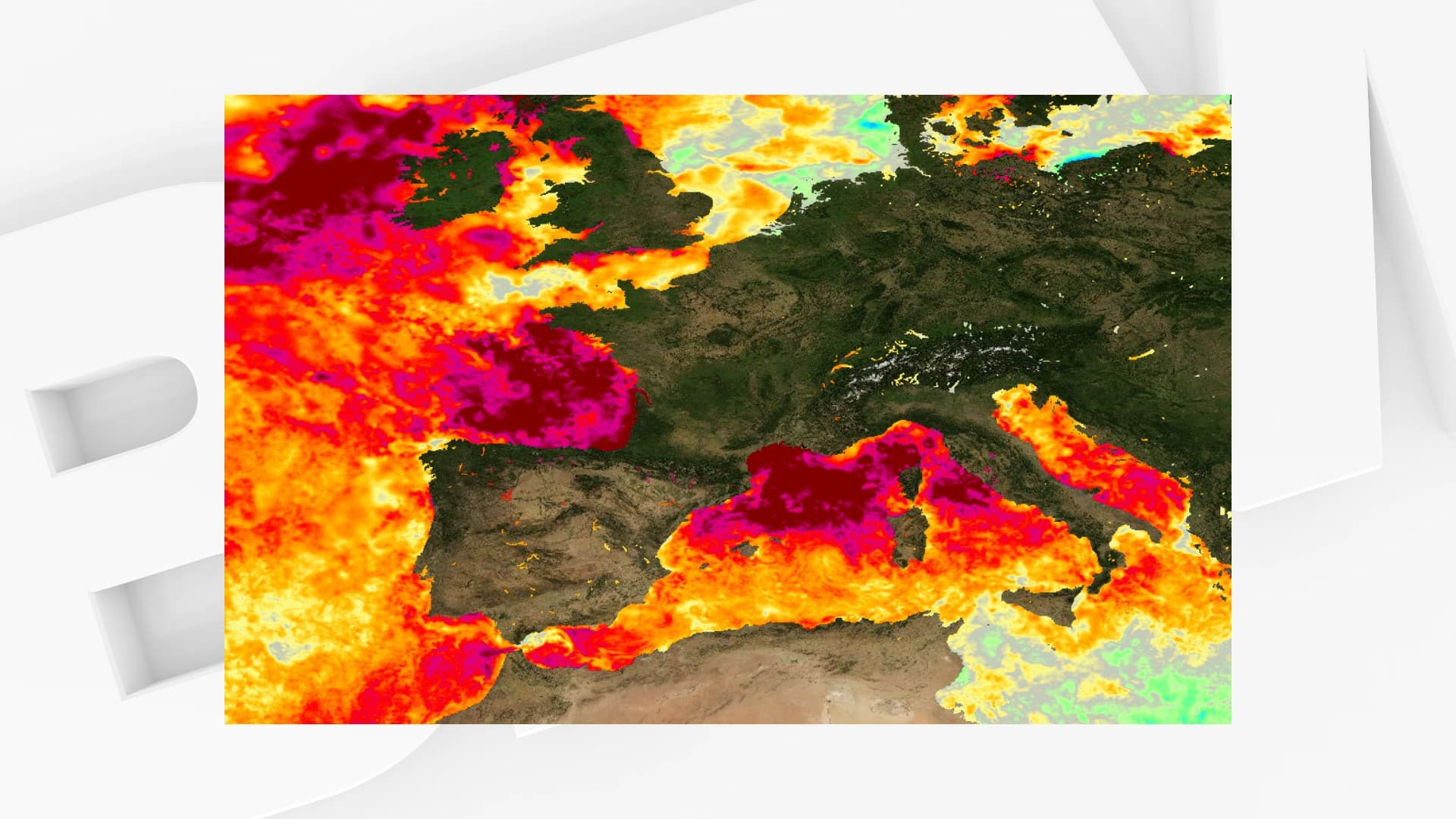 Abnormaal hoge temperaturen in de Middellandse Zee en de Atlantische Oceaan