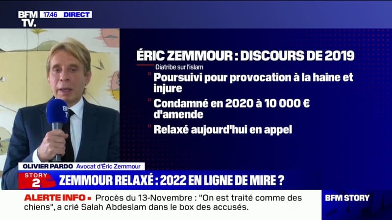 Éric Zemmour relaxé: pour son avocat, "c'est une nouvelle importante"