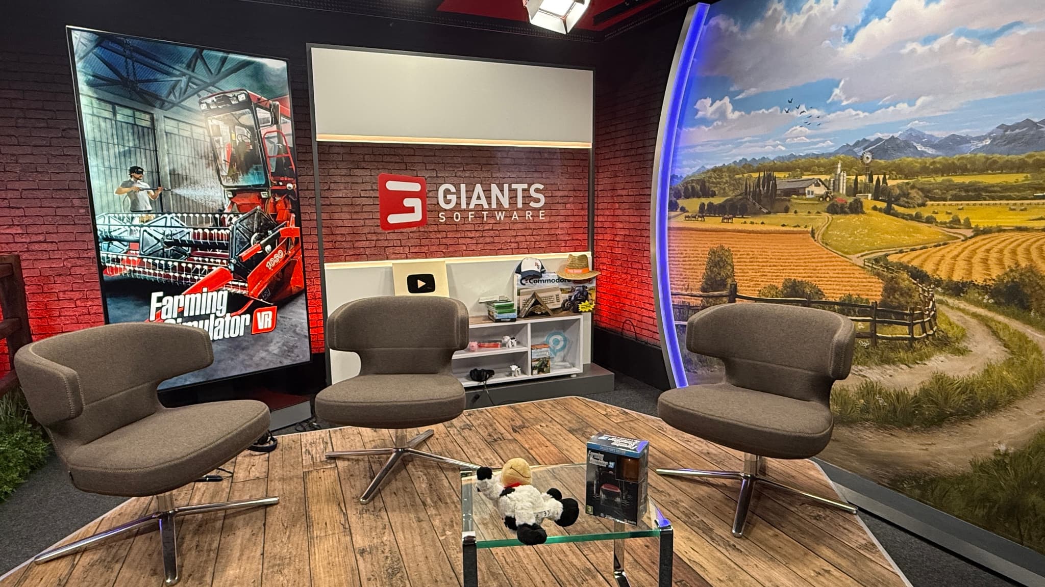 Le plateau de tournage pour les émissions consacrées à la communauté de Farming Simulator